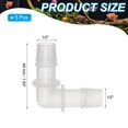 thumbnail image 2 of Uxcell 1/2" Plastic Hose Barb 90 Degree Elbow 5 Pack Barb Fittings 2 Way Equal Barbed Joint Splicer Mender Adapter Union Adapter, 2 of 7