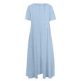 thumbnail image 4 of HomeGardon Liquidation! Robes d'Été pour Femmes 2025, Robes d'Été pour Femmes, Robe Unie Décontractée d'Été pour Femmes à Col Rond et Manches Courtes, P-XXXXXL, 4 of 4
