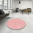 thumbnail image 4 of Ahgly Company Machine Washable Indoor Round Transitional Pink Area Rugs, 4' Round, 4 of 7