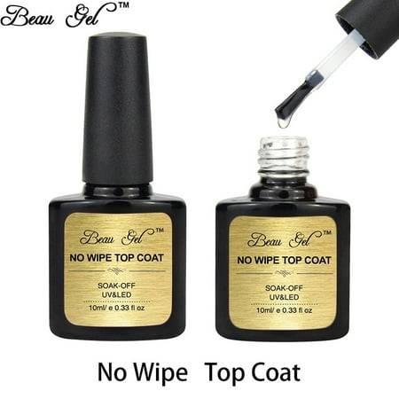 - Beau Gel 10ml Gel Polish Varnish Soak Off UV Led No Wipe Top Coat Manicure