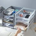 thumbnail image 2 of Stacking Document Tray Stackable Paper Letter Tray Desk Organizers Vertical Horizontal File Letter Tray Mail Baskets, 2 of 8