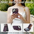 thumbnail image 3 of Allytechgroup iPhone 15 Wallet Case, Ring Holder Stand Cards Slots Shockproof Retro Flip Back Cover Phone Case for Apple iPhone 15, Purple, 3 of 7