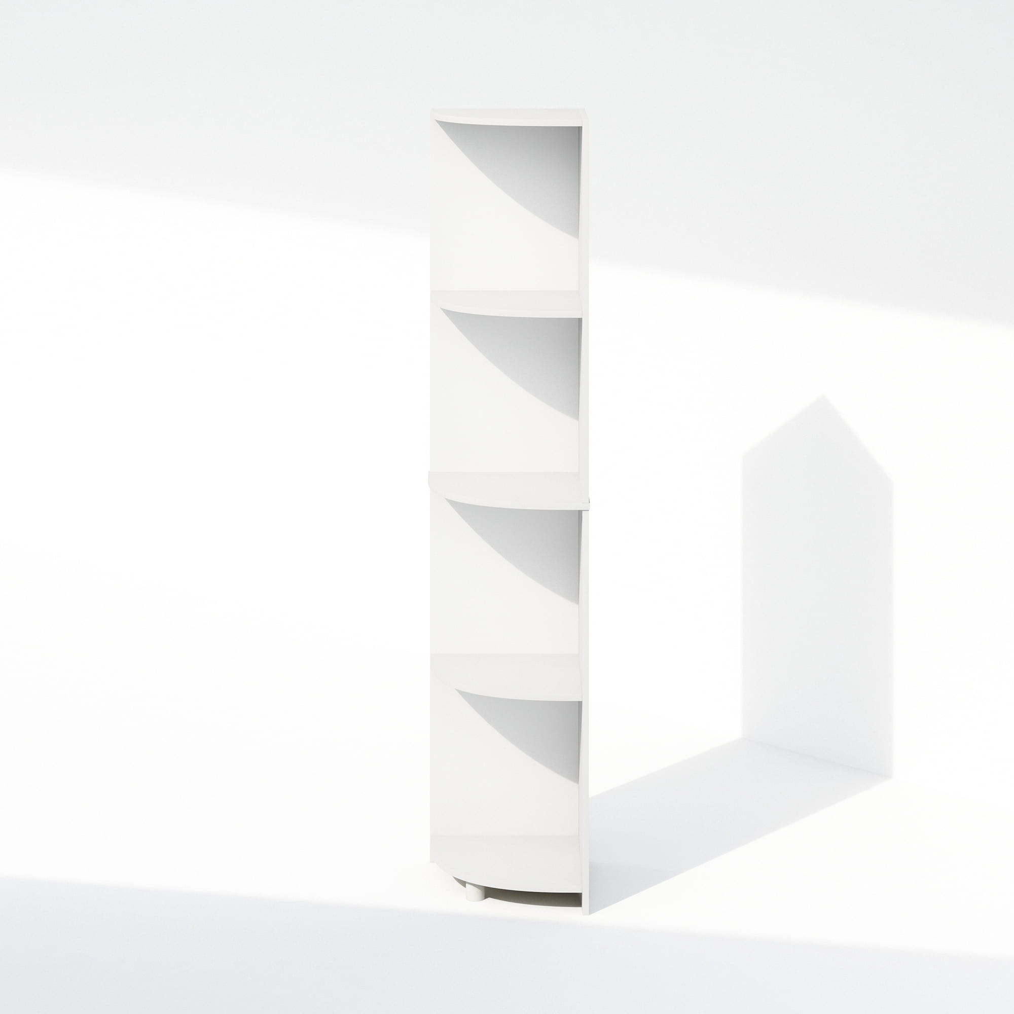 Furinno Basic 4-Tier Corner Multipurpose Standing Shelf, White