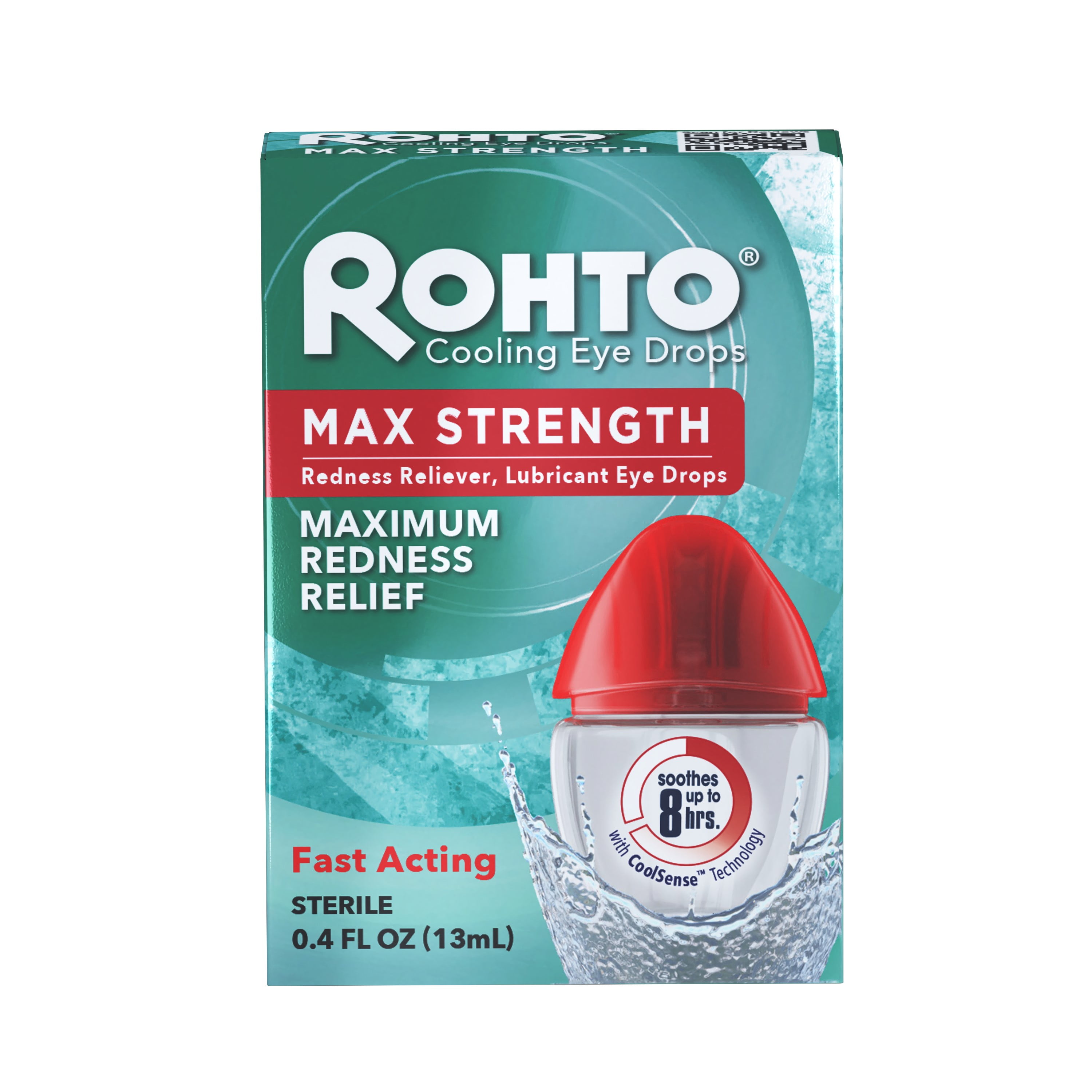 Rohto® Cool Max Maximum Strength Redness Relief Lubricating Eye Drops, 0.4 fl oz