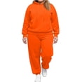 thumbnail image 2 of Lumtrix Sweatsuits Women 2 Piece Outfit Oversized Hooded Sweatshirt Matching Baggy Sweatpants Y2k Lounge Jogging Tracksuit Fall Fashion Sets Saffron M, 2 of 4
