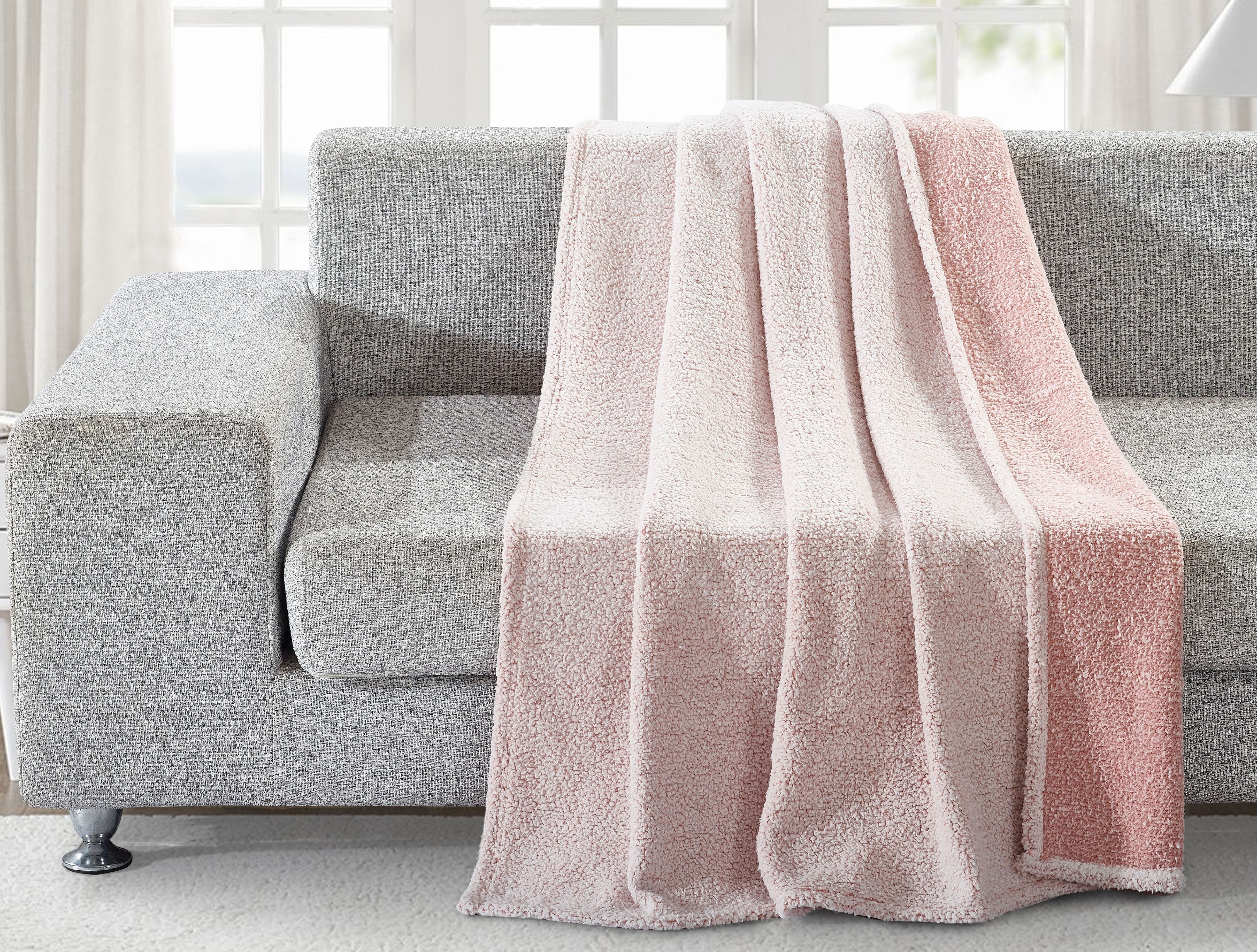 Mercer Sherpa Throw 50x60 Pink