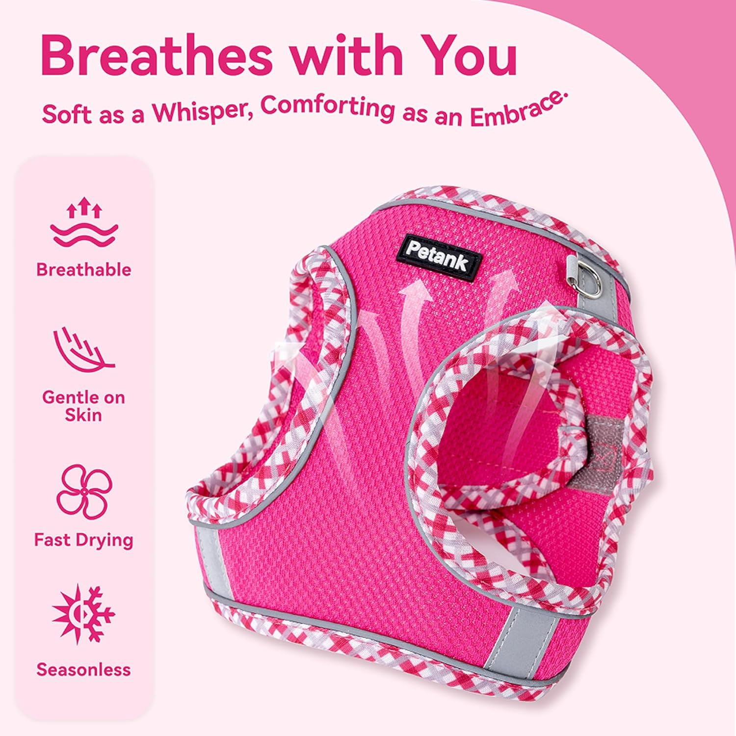Dog Harness for Small Medium Dogs No Pull, Puppy Harness and Leash Set, Step in Dog Harness for Walking, Running, Training, Small Dog Vest(Purple, S)