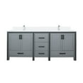 thumbnail image 4 of Ziva 80 in W x 22 in D Dark Grey Double Bath Vanity, Cultured Marble Top and Faucet Set, 4 of 7
