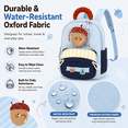 thumbnail image 4 of Lomyolo Toddler Backpack for Girls 3-8, Small Kids Backpack for Preschool Kindergarten, Lightweight School Backpack with Cartoon Patterns, Oxford Bookbag for Travel-BLUE, 4 of 7