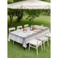 thumbnail image 3 of Outdoor Tablecloth with Umbrella Hole and Zipper, Grey White Pumpkin Rectangle Table Cloth 60x120 Inch Waterproof Tablecloth, Thanksgiving Fall Leaf Stripe Wooden Picnic Table Cover for Patio Camping, 3 of 7