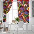 thumbnail image 5 of Abstract Flowers Blackout Curtains for Bedroom, Spring Botanical Floral Leaf Plant Red Thermal Insulated Kitchen Drapes with Grommets, Light Blocking Window Treatment, 2 Panels 42" x 84", 5 of 7