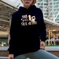 thumbnail image 2 of This Girl's Got Drive with a Swinging Woman or Female Golf Player, Golfing or Golfer Themed Merch Gift, Navy Blue Hooded Sweatshirt or Hoodie, Large, 2 of 5