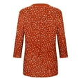 thumbnail image 6 of JTZGDY Womens Plus Size Tops Vintage Floral Printed 3/4 Length Sleeve V Neck Graphic T Shirt Loose Oversized Fit Casual Tunic Blouse Red#03 XXL, 6 of 6