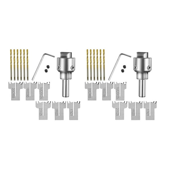 26 Pcs Ring Drill Bit Set, Wood Ring Drill Bit Wooden Ring Maker Steel Wood Bead Drill Bit for DIY Rings Making Jewelry,2 x handle 12 x blades 10 x drill bits 2 x wrench,silver