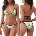 thumbnail image 3 of Fotbe Plants and Insects Traje de Baño para Mujer de Dos Piezas – Bikini Sexy de Tirantes Tipo Halter con Diseño Triangular, 3 of 6