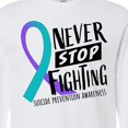 thumbnail image 4 of Inktastic Never Stop Fighting Suicide Prevention Awareness Ribbon Long Sleeve T-Shirt, 4 of 5