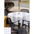 thumbnail image 4 of Outdoor Tablecloth with Umbrella Hole & Zipper, Purple Buffalo Plaid Square Tablecloth 54x54 Inch, Farmhouse Checkered Watercolor Patio Table Cover Waterproof Table Cloth for Picnic/Party, 4 of 7