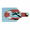 thumbnail image 1 of Anchor Cutting Board, Blue Striped Backdrop with Life and Anchor Aboard Travel Protection, Decorative Tempered Glass Cutting and Serving Board, Wine Bottle Shape, Sky Blue Red Black, by Ambesonne, 1 of 1