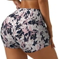 thumbnail image 2 of Kdxio Lilies Flowers Print Workout Shorts for Women Seamless Soft Smooth Gym Yoga Scrunch Active Shorts, 2 of 9
