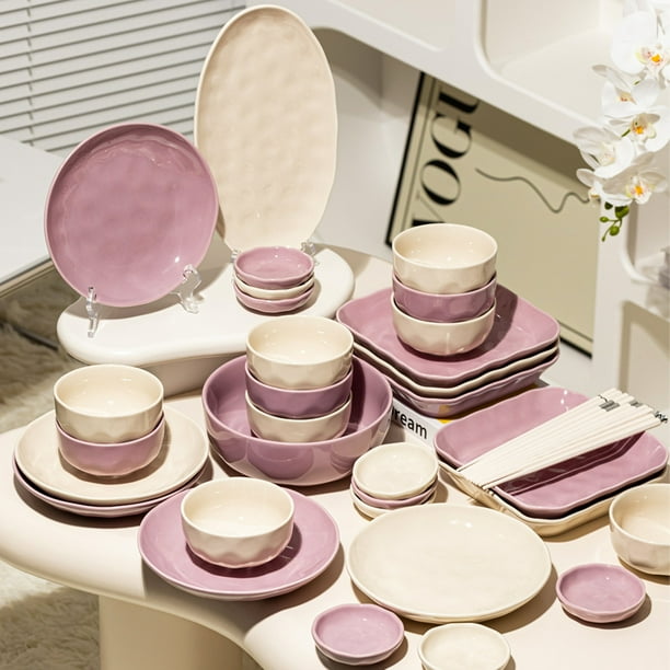 Dinnerware Set Juego De Loza Morado Juego De Platos Morados