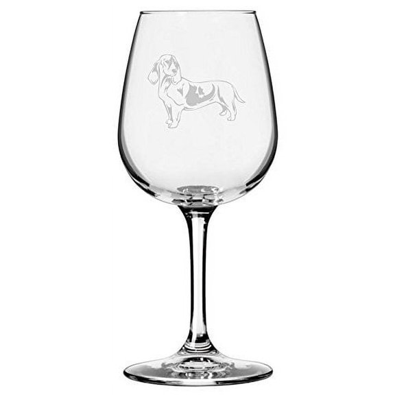 Basset Artesien Normand Dog Themed Etched 12.75oz Libbey Wine Glass