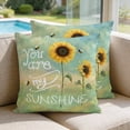 thumbnail image 2 of 24x24 Pillow Covers Set of 2, Sunflowers Square Throw Pillow Covers for Couch/Sofa/Living Room, Modern Bee You Are My Sunshine Green Decorative Soft Pillowcases for Couch Throw Pillows, 2 of 9