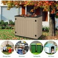 thumbnail image 6 of DWVO Outdoor Storage Shed 27 cu ft Resin with Brown, 6 of 7