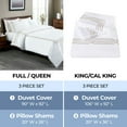 thumbnail image 3 of Superior Egyptian Cotton 1200 TC Embroidered White/Taupe Duvet Set, King/California King, 3 of 8