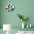 thumbnail image 4 of 12 Inch Wall Clock Battery Operated Silent Clock Decorative for Office, Kitchen, Outdoor, Living Room，Beautiful Flowers And Flamingos Pattern, 4 of 5