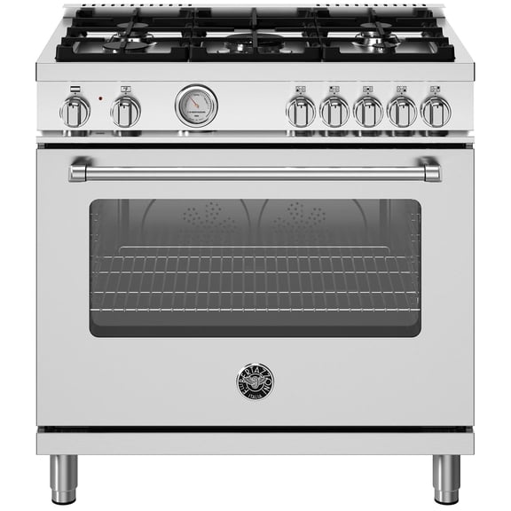Bertazzoni Mas365dfmv Master 36" Wide 5.9 Cu. Ft. Free Standing Dual Fuel Range -