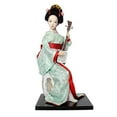 thumbnail image 4 of Figura coleccionable de geisha japonesa de 12 pulgadas, muñeca oriental, estatua de niña artesanal Rojo y verde claro, 4 of 9