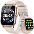 thumbnail image 1 of Reloj inteligente Mindimp de 1.85 pulgadas, pantalla HD, Bluetooth, IP68, dorado, 1 of 7