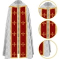 thumbnail image 6 of Medieval Formal Cape, White Decorative Printed Wrap, 47.24inch, 6 of 7