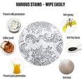 thumbnail image 4 of 180cm Round PVC Oilcloth Tablecloth, with Floral and Lace Pattern, Waterproof Stain Resistant Round Tablecloth Table Cover for Dining Room, Garden, Cafe, Party, 4 of 5