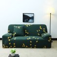 thumbnail image 3 of PiccoCasa 3 Seater Sofa Slipcover Spandex Floral Print Couch Cover, Large Dark Green, 3 of 8