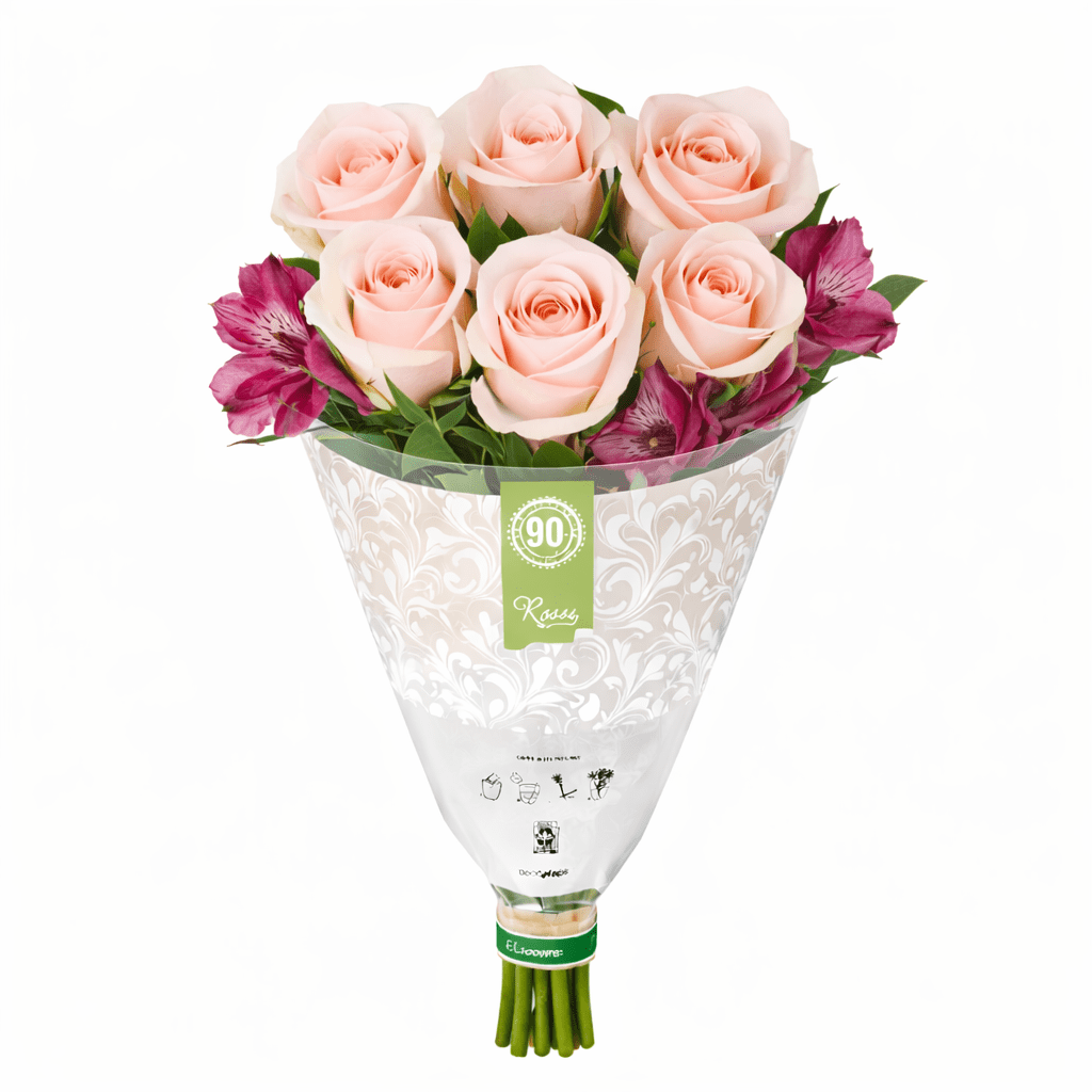 Rose Plus Flower Bouquet 6 Stem, Colors May Vary