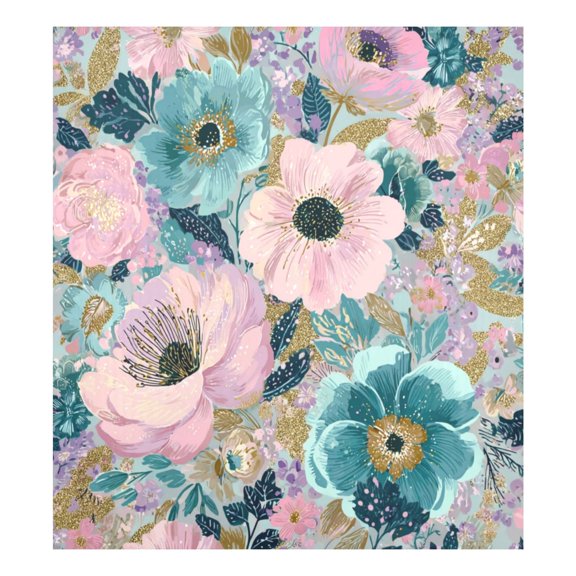 IAUYY Magnetic Decorative -23x26 Inch,Removable DIY Art for Dishwasher Refrigerator and Other Metal Surfaces,Blue Floral Pattern