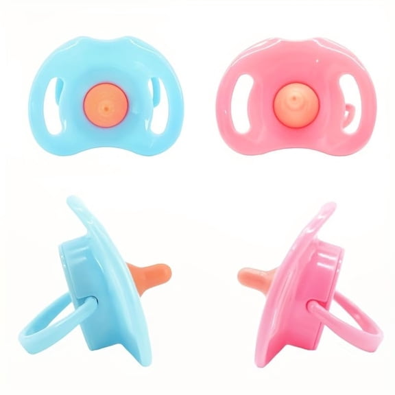 Toy Pacifiers for Baby Dolls, Pink and Blue, 4 Pack | Play Doll Accessories Set, For Kids, Ages Over 18 Months