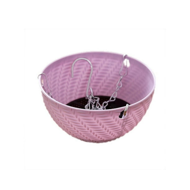 Macetas colgantes con cadena para plantas de exterior – Macetas de plástico y metal para jardín, balcón y decoración de paredes.