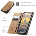 thumbnail image 6 of KONEE Phone Case Compatible with iPhone 14 Pro Max , Leather Case PU Leather Flip Phone Case with [Card Slot] [Stand Function], Foldable Phone Case for iPhone 14 Pro Max Case, Brown, 6 of 15