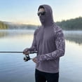 thumbnail image 5 of LWavelet Men's UPF 50+ UV Protection Fishing Shirt with Face Cover Long Sleeve Quick Dry Breathable Sun Hoodie for Beach, 5 of 7