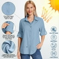 thumbnail image 4 of FEN AI Women's Long Sleeve Button Down Shirts Quick Dry Travel Sun Protection Fishing Hiking Shirt Outdoor Tops, 4 of 9