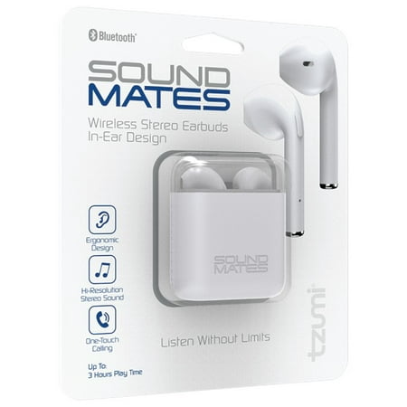 Tzumi Sound Mates Bluetooth Earbuds with Protective Charging