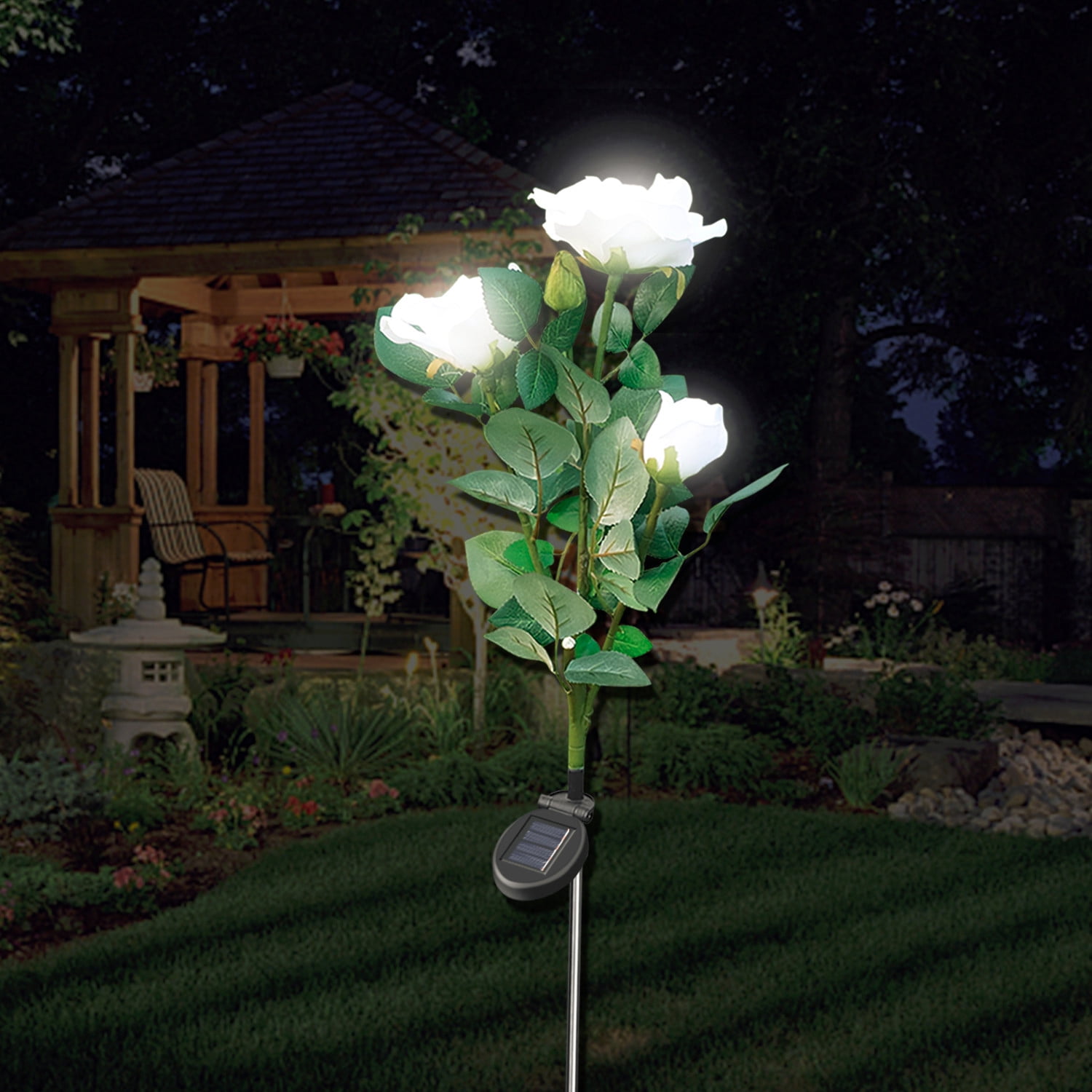Elegant Choise Solar LED Lights Outdoor Garden Flower Lights Stake 7
