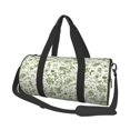 thumbnail image 2 of Xecao Green Rabbit print Round Travel Duffel Bag is a foldable gym bag with an inner pocket, perfect for travel sports, 2 of 8