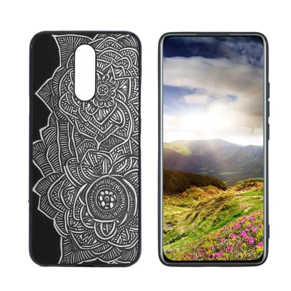 Compatible with LG Xpression Plus 2 Phone Case, Mandala-100 Case Men Women, Flexible Silicone Shockproof Case for LG Xpression Plus 2