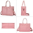 thumbnail image 6 of AOUNQ Canvas Tote Bag for Women Trendy Purse and Handbags Work Tote Bags with Pockets Crossbody Satchel Bag,Pink, 6 of 6