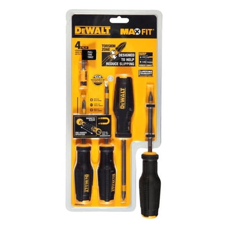 UPC: 0076174620542 | DeWalt Max Fit Phillips/Slotted Assorted Screwdriver Set 4 pc