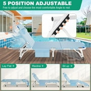 Slsy 3in1 Face Down Tanning Chair, Folding Lounger Chair with Face Arm Hole, Adjustable 5-Position, Removable Cushion & Pillow, Outside Sunbathing Lounge Chair for Patio, Poolside, Lawn, Beach