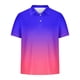 thumbnail image 4 of Camisa Casual de Impresión de Gradiente de los Hombres, Top de Solapa de Manga Corta en Tela de Malla Ligera para el Aire Libre Y el Ocio, Blusa de Suéter Elegante, 4 of 9